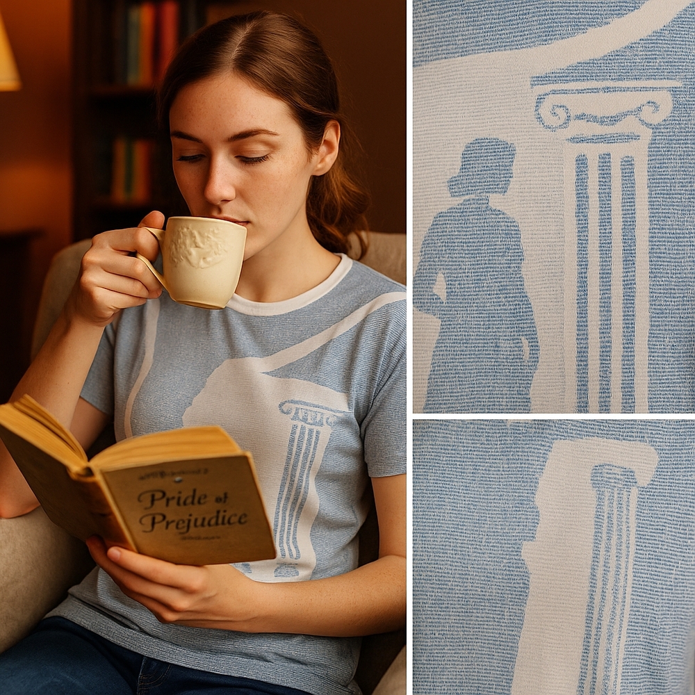 Litographs Pride & Prejudice Shirt Size L – Book Text Tee Austen